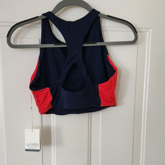 NWT Carve Designs Color Block High Neck Bikini Top - Picture 4 of 8